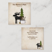 カントリー素朴シルエットムース スクエア名刺 (正面/裏面)