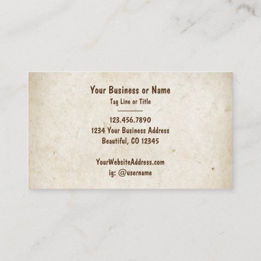 カントリー素朴シルエットムース 名刺 (裏面)