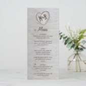 カントリー素朴シルバー樺の木ツリー結婚のメニュー メニュー (スタンド正面)