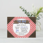 カントリー素朴ジンガムI do BBQカップルのシャワー 招待状 (スタンド正面)