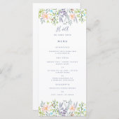 カントリー素朴スタイルフローラ結婚ズブレックファースト メニュー (正面/裏面)