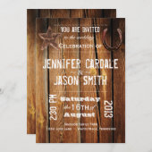 カントリー素朴スターホースシュー結婚式招待状 招待状 (正面/裏面)