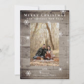 カントリー素朴スノーフレークスホリディフォトカード シーズンカード (正面)