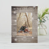 カントリー素朴スノーフレークスホリディフォトカード シーズンカード (スタンド正面)