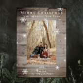 カントリー素朴スノーフレークスホリディフォトカード シーズンカード