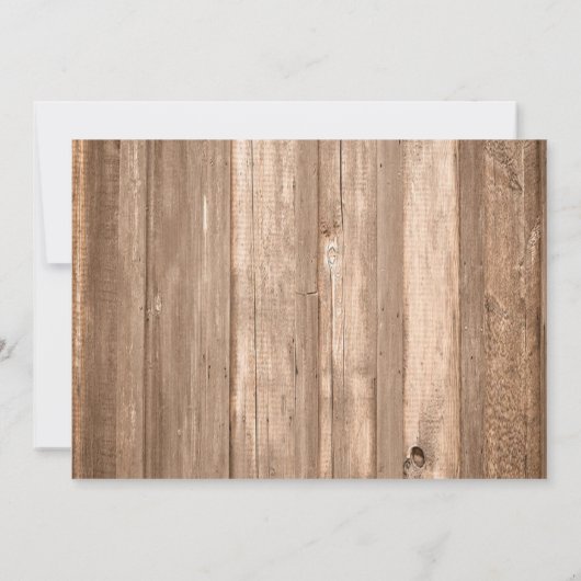 カントリー素朴スホースシュー、茶色の木材の日付を保存 セーブザデート (裏面)