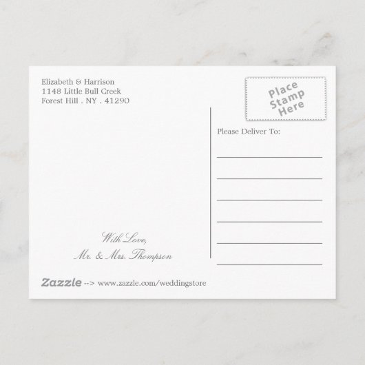 カントリー素朴スホースシュー、茶色の木材の日付を保存 案内ポストカード (裏面)