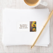 カントリー素朴スンフラワーズオンバーンウッドアドレス ラベル (インサイチュ)