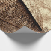 カントリー素朴セピアバーンヴィンテージテクスチャ ラッピングペーパー (角)