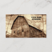 カントリー素朴セピアバーンヴィンテージテクスチャ 名刺 (正面)