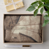 カントリー素朴セピアバーンヴィンテージテクスチャ 薄葉紙 (ギフト)