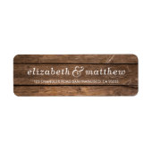 カントリー素朴タイポグラフィダークウッド差出人住所 ラベル (正面)