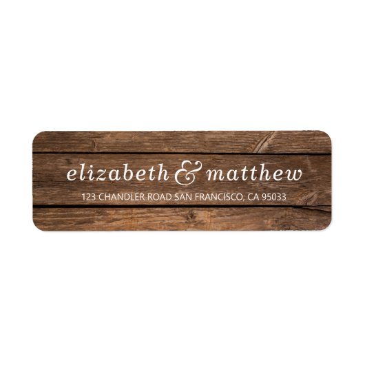 カントリー素朴タイポグラフィダークウッド差出人住所 ラベル (正面)