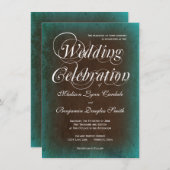 カントリー素朴ターコイズブラウン結婚式招待状 招待状 (正面/裏面)