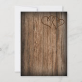 カントリー素朴ダブルハートウッド結婚式の招待 招待状 (裏面)