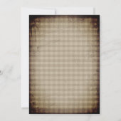 カントリー素朴チェックの鶏のキッチンシャワー 招待状 (裏面)