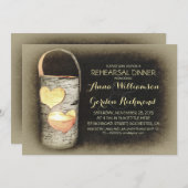 カントリー素朴ツリーキャンドルリハーサルディナー 招待状 (正面/裏面)