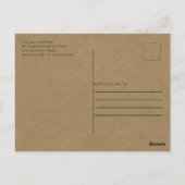 カントリー素朴ツリーズクリスマスパーティの招待状 ポストカード (裏面)