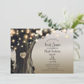 カントリー素朴ツリーライツバーンブライダルシャワー 招待状 (スタンド正面)