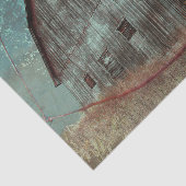 カントリー素朴ティール（緑がかった色）バーンヴィンテージテクスチャの切り離し 薄葉紙 (詳細)