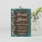 カントリー素朴ティール（緑がかった色）ブラウンブライダルシャワーの招待 招待状 (スタンド正面)