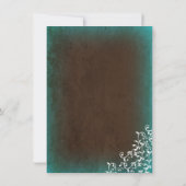 カントリー素朴ティール（緑がかった色）ブラウンブライダルシャワーの招待 招待状 (裏面)