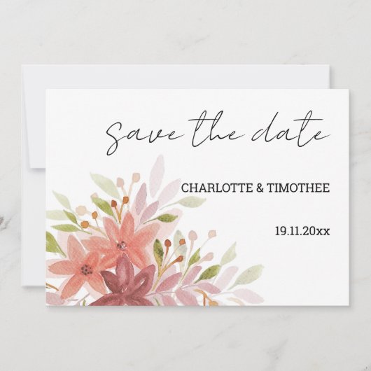 カントリー素朴テラコッタフローラアート セーブザデート (正面)