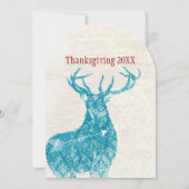 カントリー素朴ディアサンクスギビングディナー 招待状 (裏面)