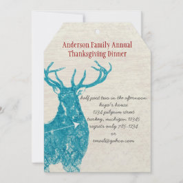 カントリー素朴ディアサンクスギビングディナー 招待状
