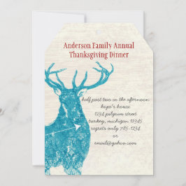 カントリー素朴ディアサンクスギビングディナー 招待状
