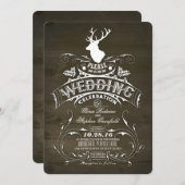 カントリー素朴ディア〔雄ジカの〕枝角バ結婚ンズ 招待状 (正面/裏面)