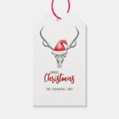 カントリー素朴トインデアスカル&サンタハット ギフトタグ (正面)