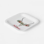 カントリー素朴トインデナースカル&ガーランドクリスマス ペーパープレート (傾斜あり)