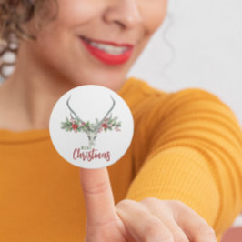 カントリー素朴トインデナースカル&ガーランドクリスマス ラウンドシール