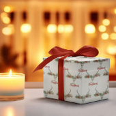 カントリー素朴トインデナースカル&ガーランドクリスマス ラッピングペーパー