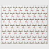 カントリー素朴トインデナースカル&ガーランドクリスマス ラッピングペーパー (フラット)