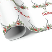 カントリー素朴トインデナースカル&ガーランドクリスマス ラッピングペーパー (ロールコーナー)