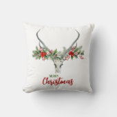 カントリー素朴トナカイスカルプレイドクリスマス クッション (正面)