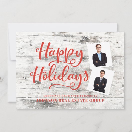 カントリー素朴ハッピーホリデー | 休日の挨拶 シーズンカード (正面)