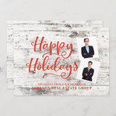 カントリー素朴ハッピーホリデー | 休日の挨拶 シーズンカード (正面/裏面)
