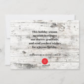 カントリー素朴ハッピーホリデー | 休日の挨拶 シーズンカード (裏面)