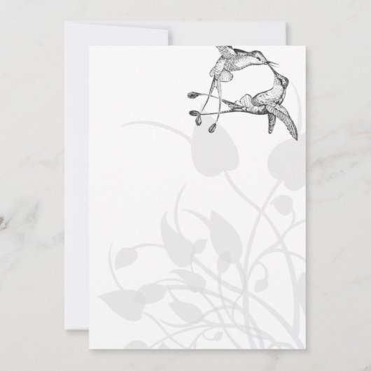 カントリー素朴ハミングバードキスラブバード結婚ズ 招待状 (裏面)