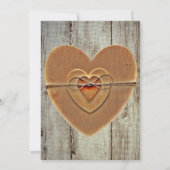 カントリー素朴ハートバーンウッド結婚式招待状 招待状 (裏面)