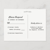 カントリー素朴バッファロープレイド&バーラップウェディングRSVP インビテーションポストカード (裏面)