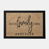 カントリー素朴バフェイクラップ信仰ファミリーファームドーム ドアマット (正面)