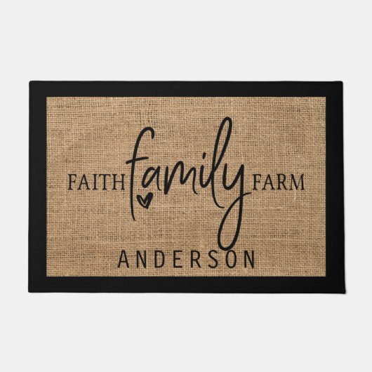 カントリー素朴バフェイクラップ信仰ファミリーファームドーム ドアマット (正面)