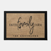 カントリー素朴バフェイクラップ信仰ファミリーファーム ドアマット (正面)