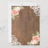 カントリー素朴バラガールベビーシャワー招待状 招待状 (裏面)