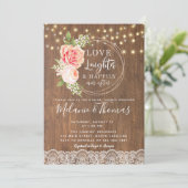 カントリー素朴バラレースブライダルシャワー招待 招待状 (スタンド正面)