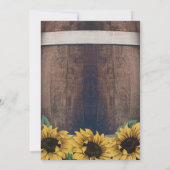 カントリー素朴バレルヴィンテージひまわり結婚の 招待状 (裏面)